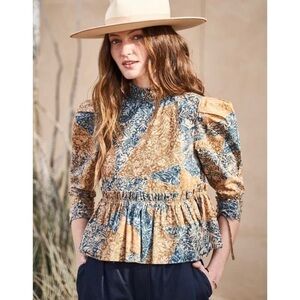 HUNTER BELL NWOT Willa Top in Prairie Patchwork size large
